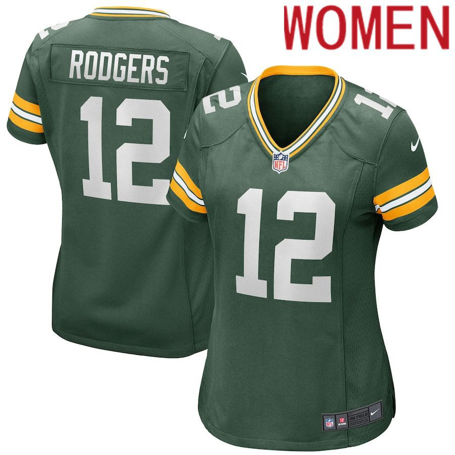 Women Green Bay Packers #12 Aaron Rodgers Nike Green Player NFL Jersey->women nfl jersey->Women Jersey